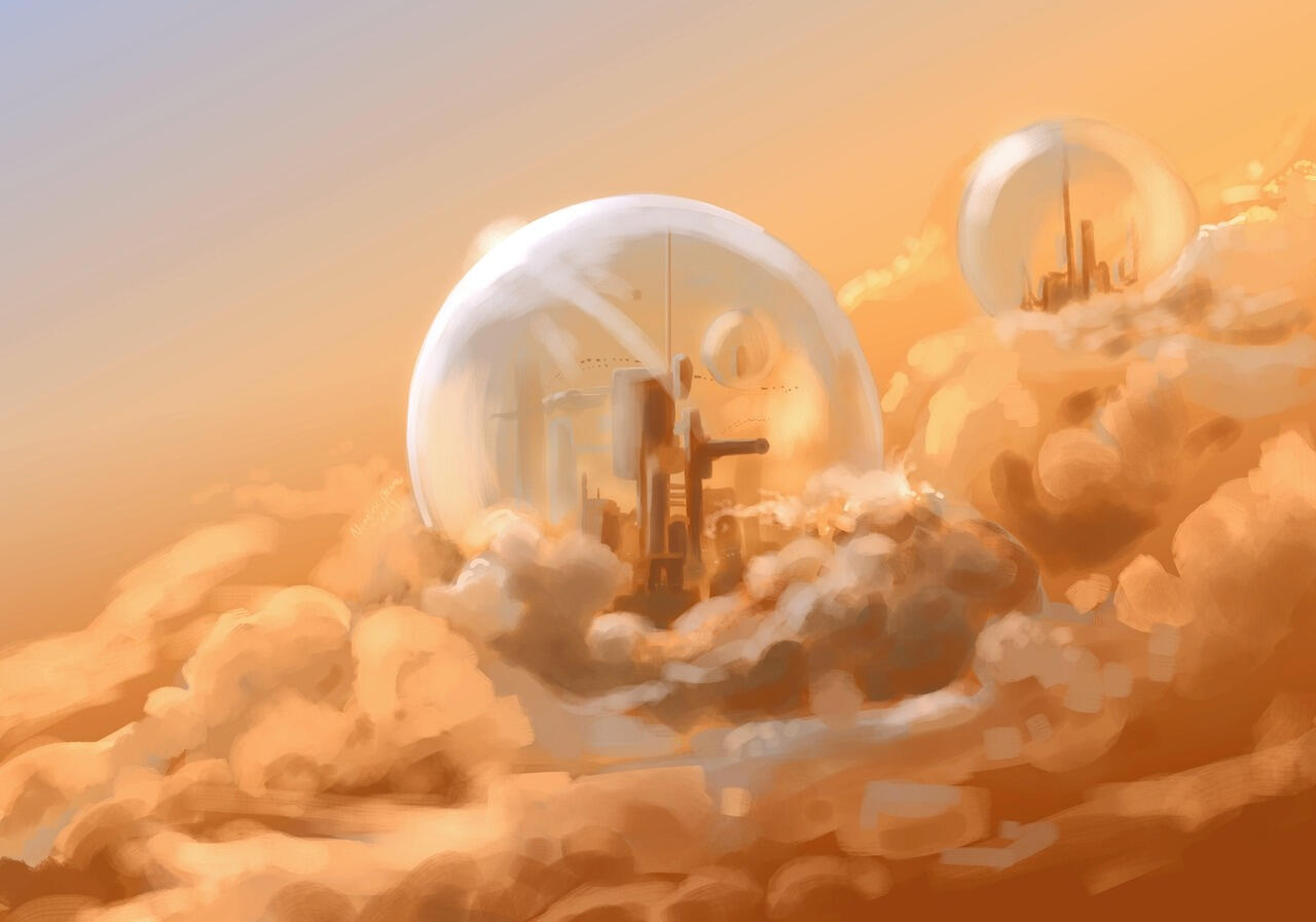 Floating City: Sci-Fi Concept Sketch